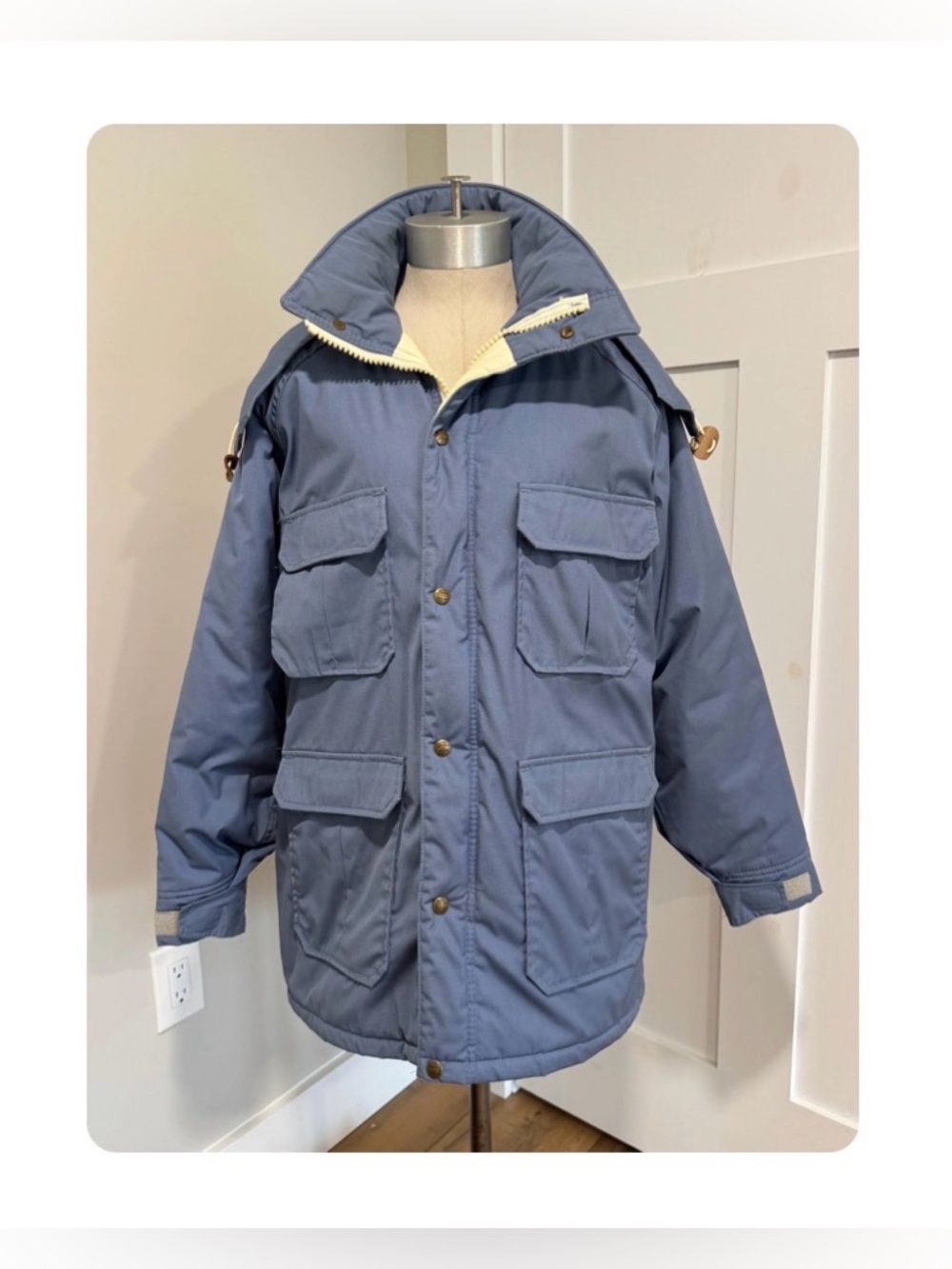 Woolrich Periwinkle Hooded Jacket Coat Womens Size Large